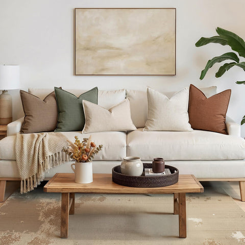 MIULEE styled on bed as layering piece to add height and hotel-style depth