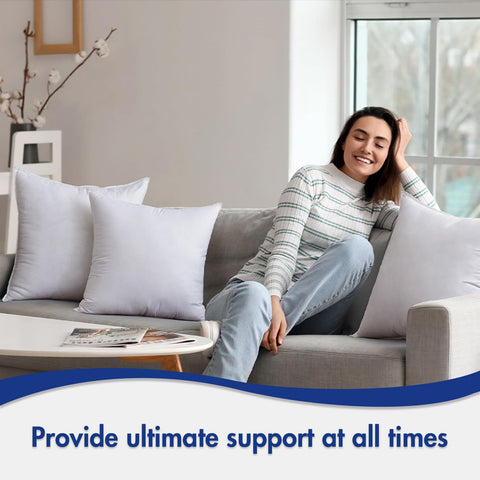 MIULEE pillow insert styled on sofa offering comfortable back support