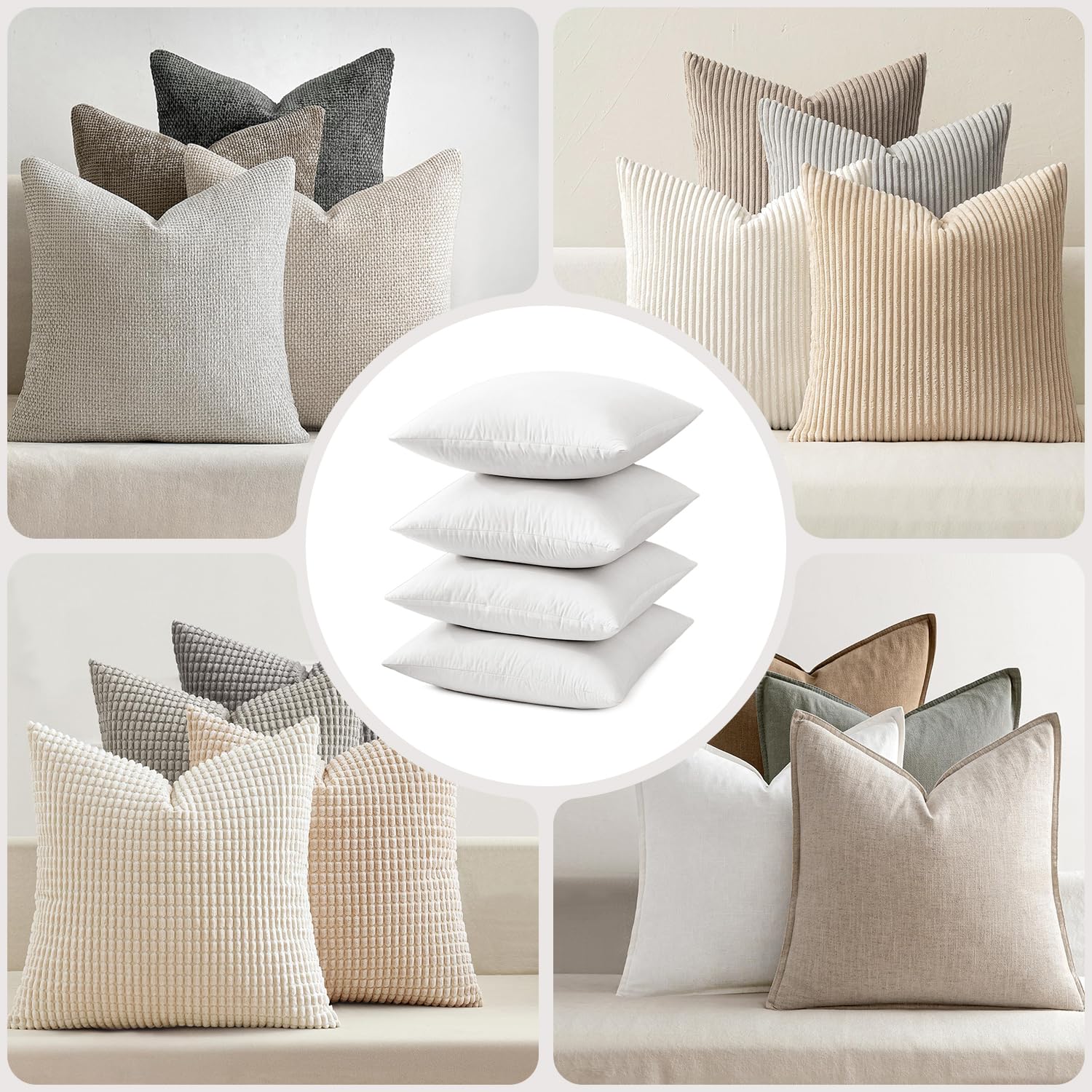 MIULEE pillow insert styled on sofa improving comfort and decor