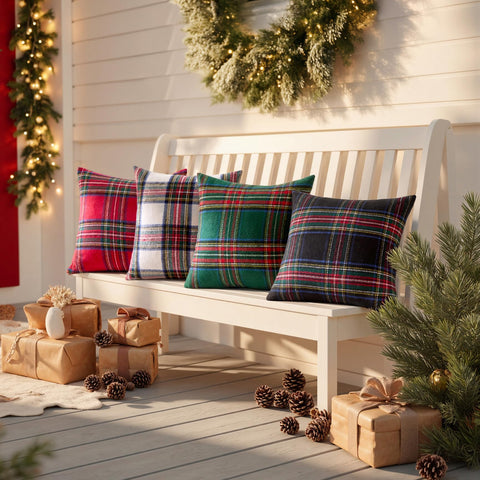 MIULEE styled on sofa creating cozy holiday living room atmosphere