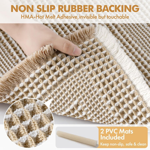MIULEE clear rubber backing detail showing grip on tile for safer footing