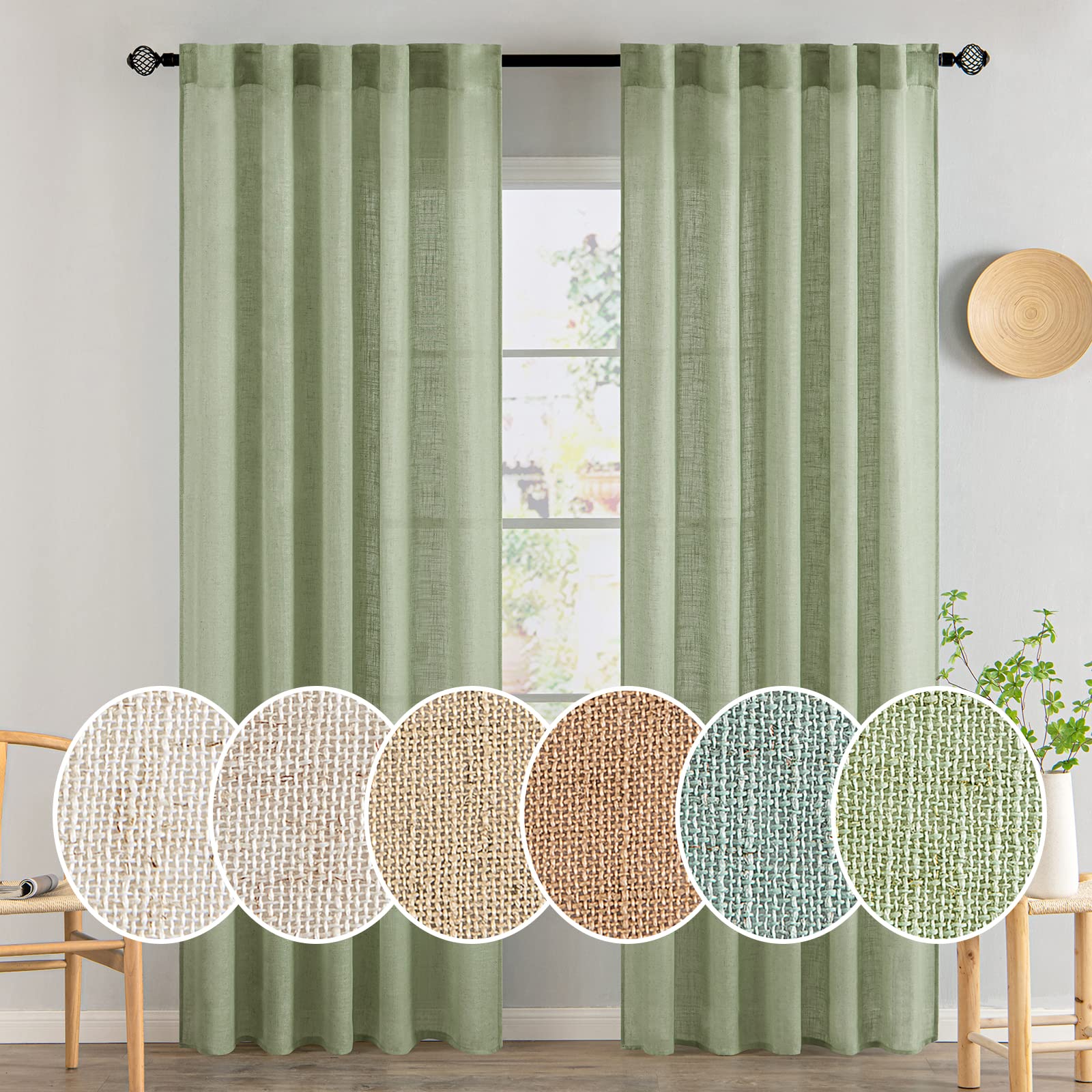 MIULEE sage green front view showing calm color and elegant drape for harmony
