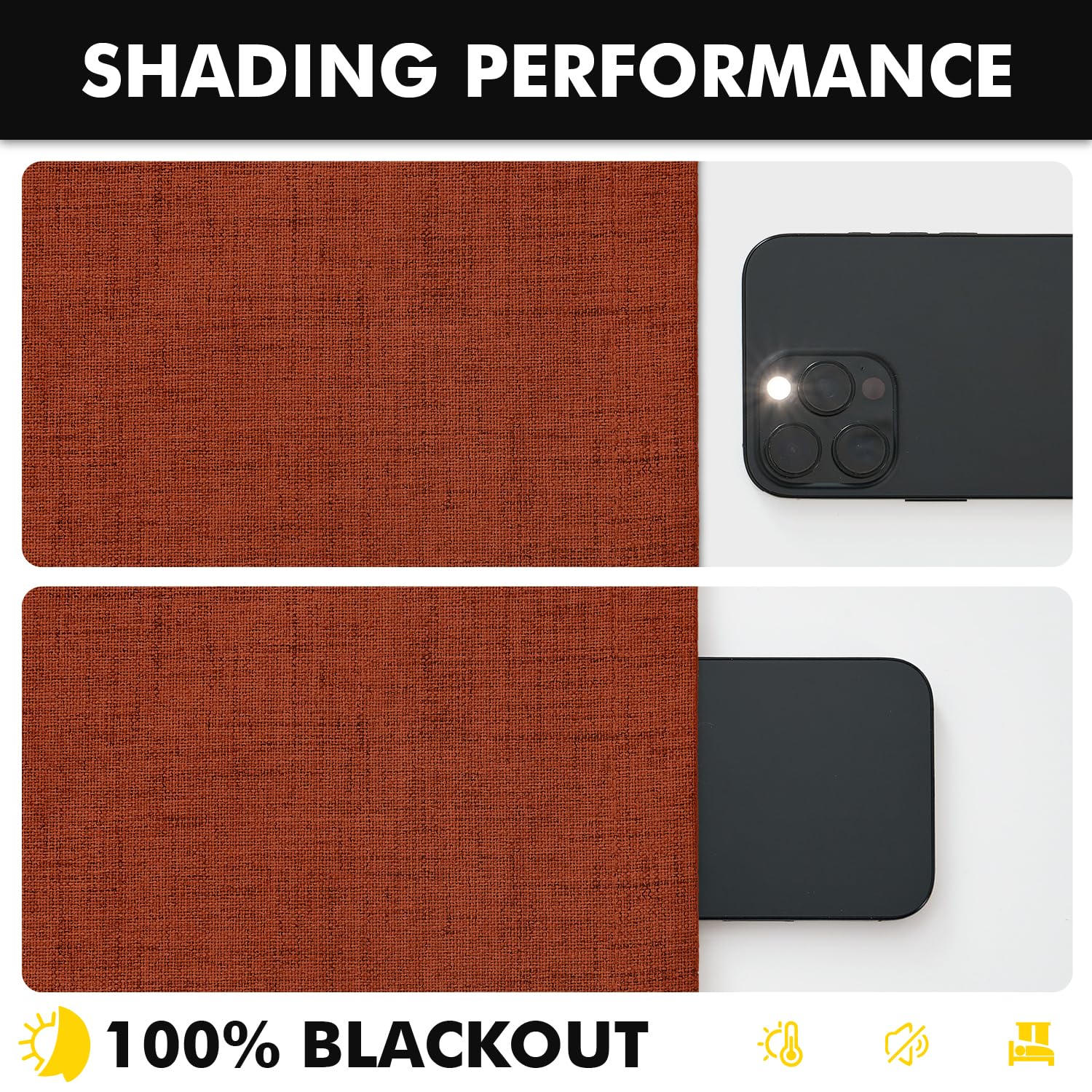 MIULEE curtain beside measuring tape showing 42x84 inch panel dimensions
