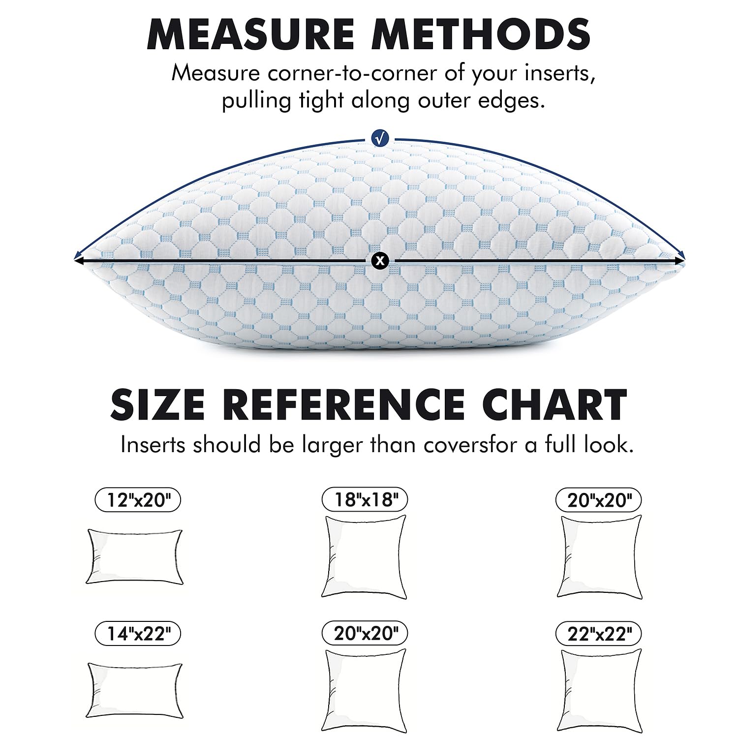 MIULEE insert beside ruler showing 18x18 scale for accurate size fit