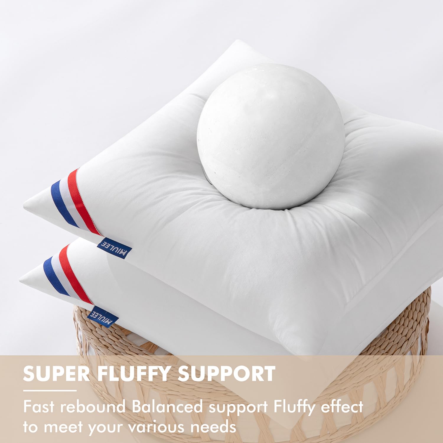 MIULEE stacked inserts on bench showing scale and value for multiple cushions