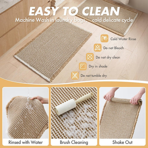 MIULEE styled bathroom with mats adding boho warmth and aesthetic benefit