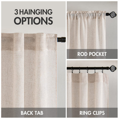 MIULEE curtain top showing rod pocket and back tabs for flexible hanging