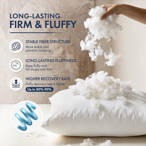 MIULEE plush 24x24 insert on sofa delivering full, tailored pillow appearance