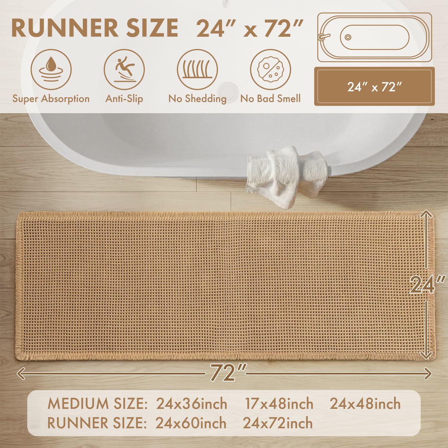 MIULEE close-up waffle texture highlighting thick yarns for absorbency and soft comfort