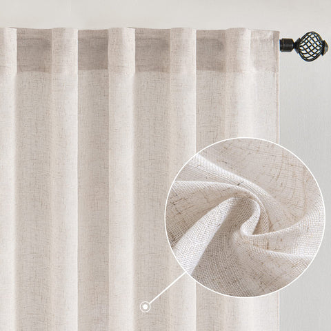 MIULEE white linen front panels showcasing full drape and clean style