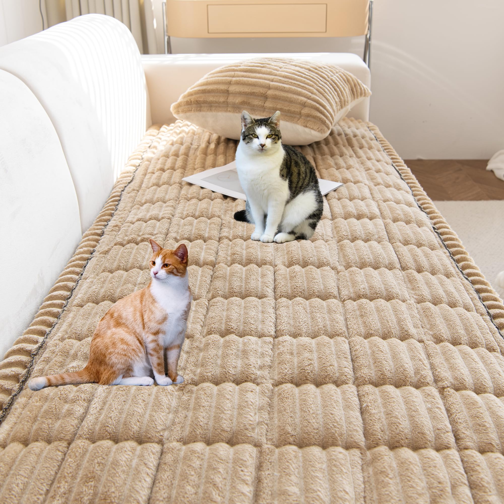 Mivnue size comparison on sofa showing coverage and scale