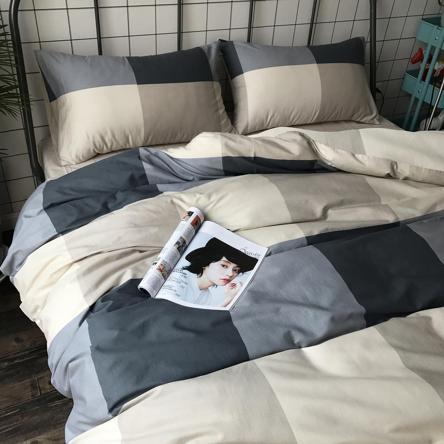 mixinni styled bedroom with comforter set conveying modern update and cozy appeal benefit