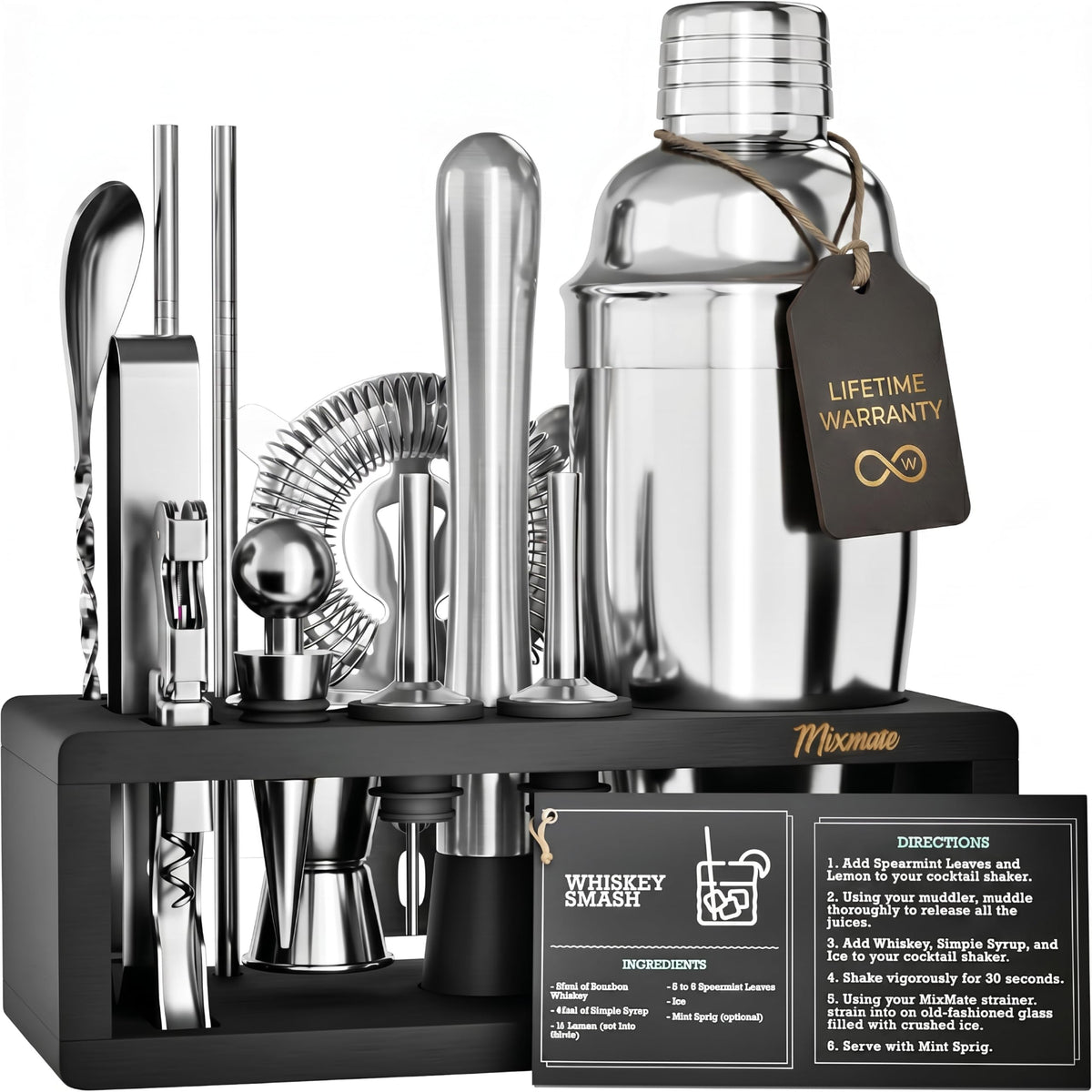 MixMate front display with stand showing complete set and stylish presentation
