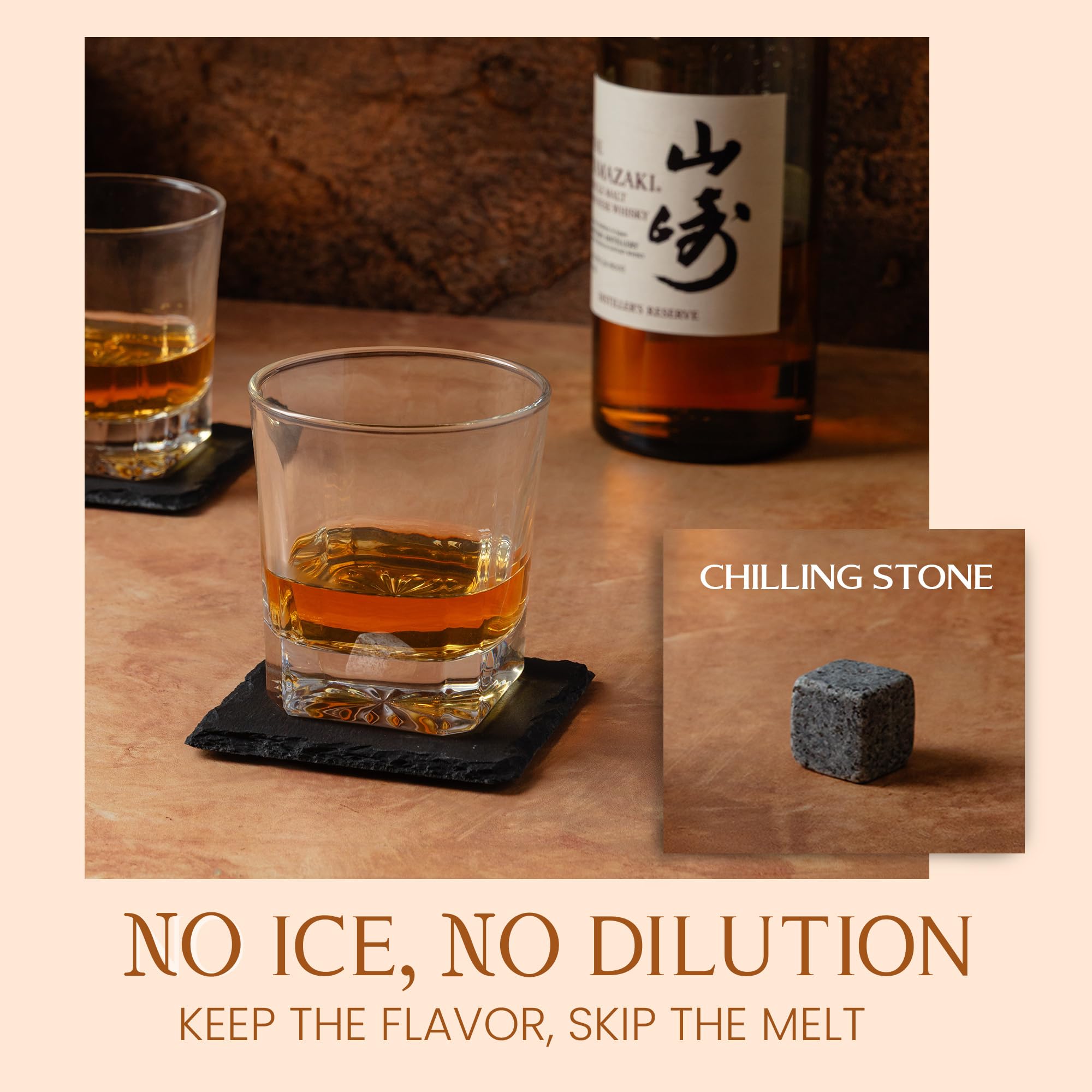Mixology & Craft granite chilling stones texture detail showing durable cooling benefit