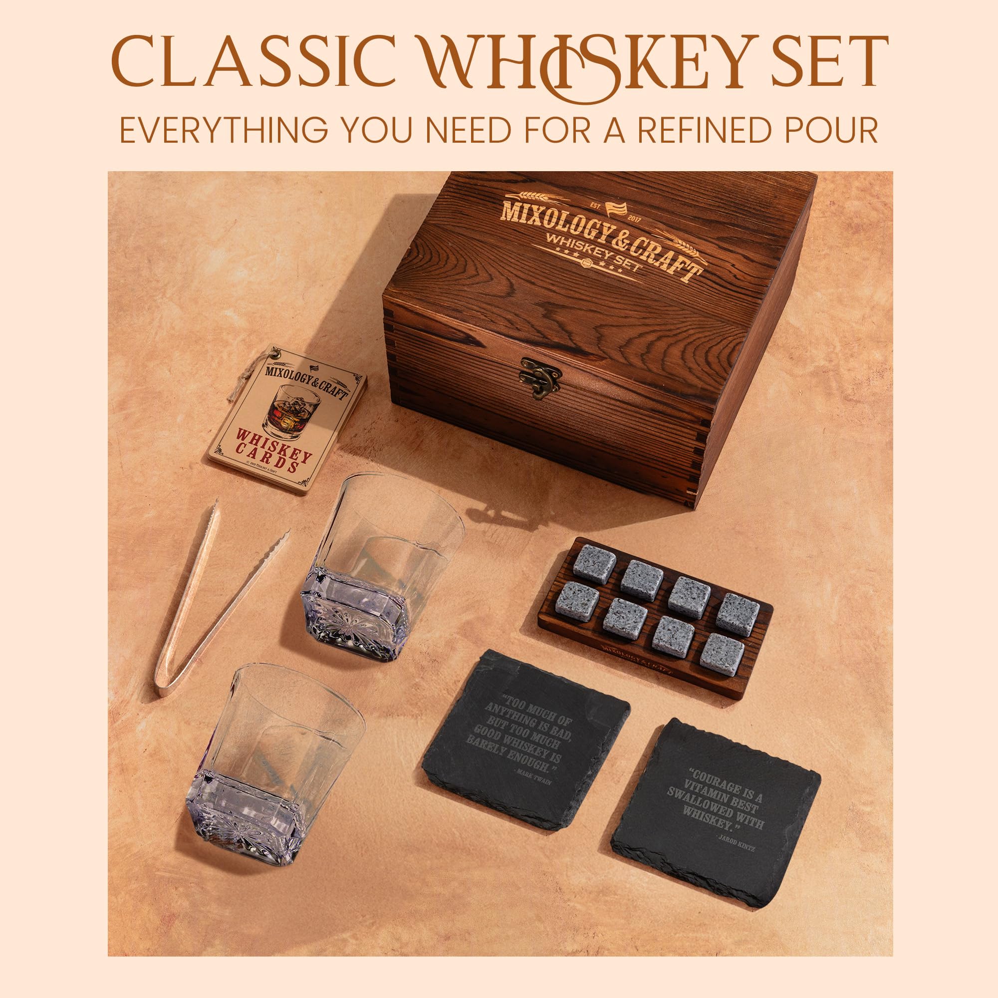 Mixology & Craft full bar display styled on counter showcasing ready-to-serve appeal