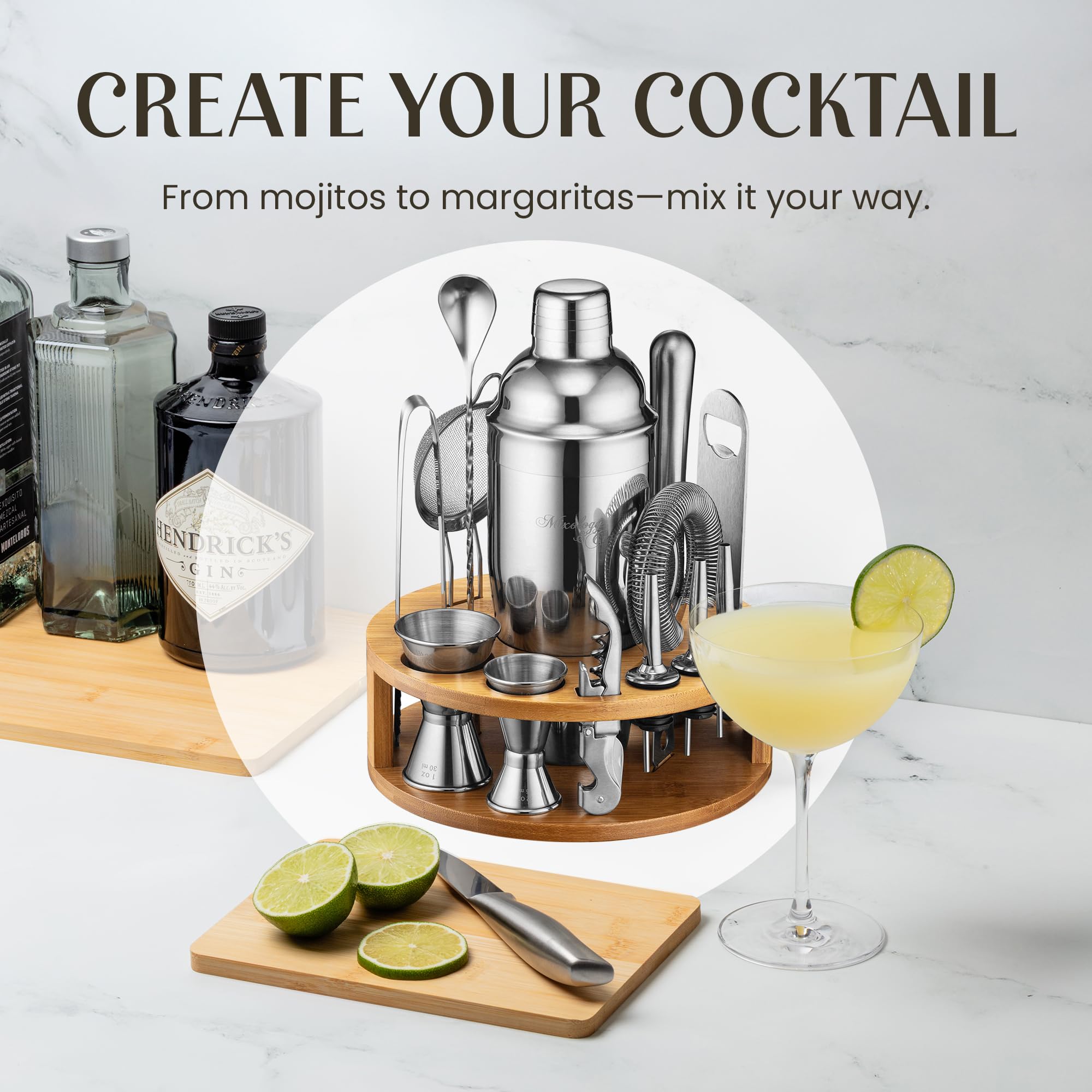 Mixology & Craft close-up of shaker lid and strainer for easy-release and spill control