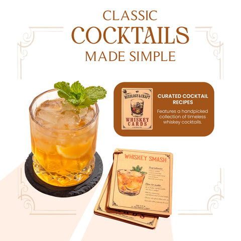 Mixology & Craft slate coasters detail protecting surfaces with rustic style