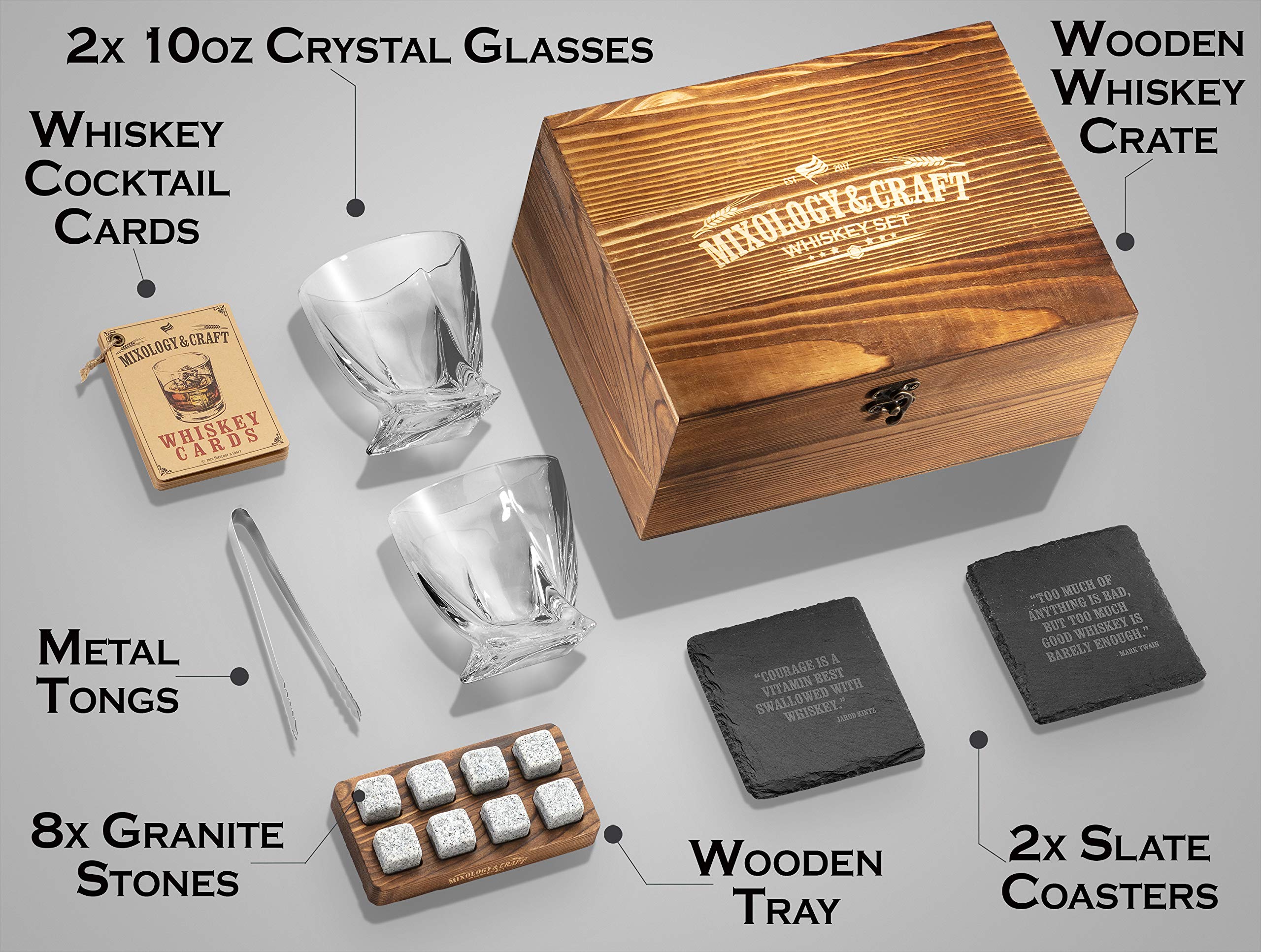 Mixology & Craft granite whiskey stones close-up showing texture and long-lasting chilling benefit