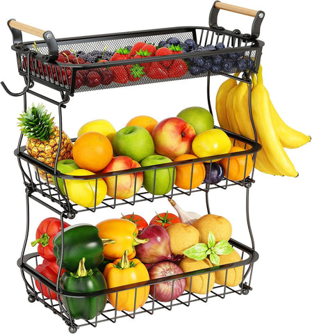 Miyawell front view assembled on counter showing organized produce and space-saving benefit