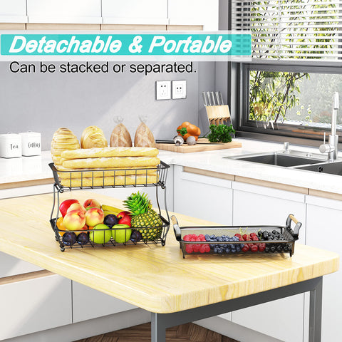 Miyawell separated baskets layout showing three portable bowls for serving convenience