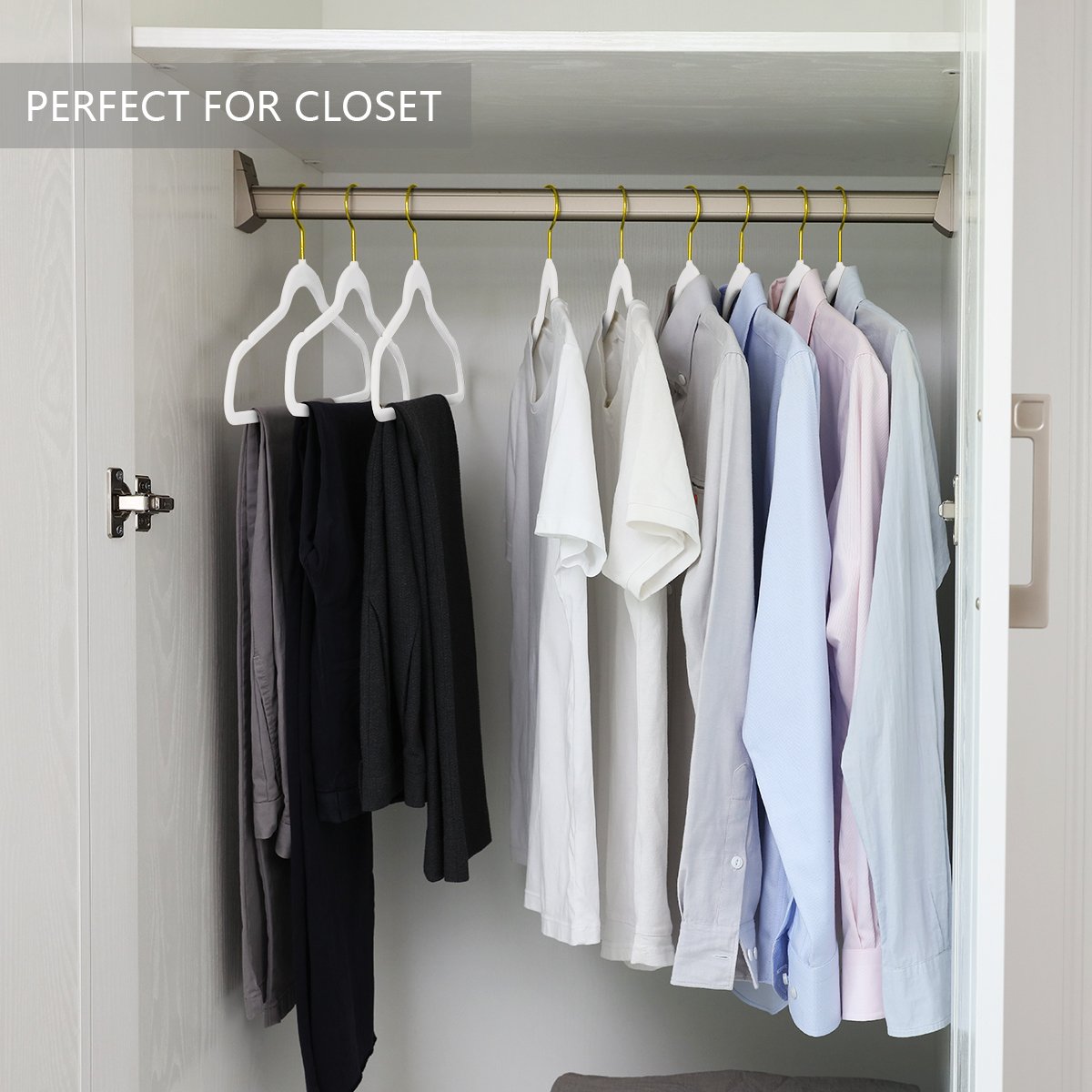 MIZGI before and after closet view showing space-saving and tidy display