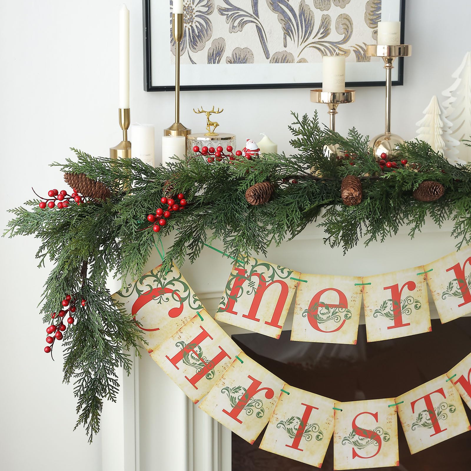 MIZII garland berries detail showing red accents and festive color benefits