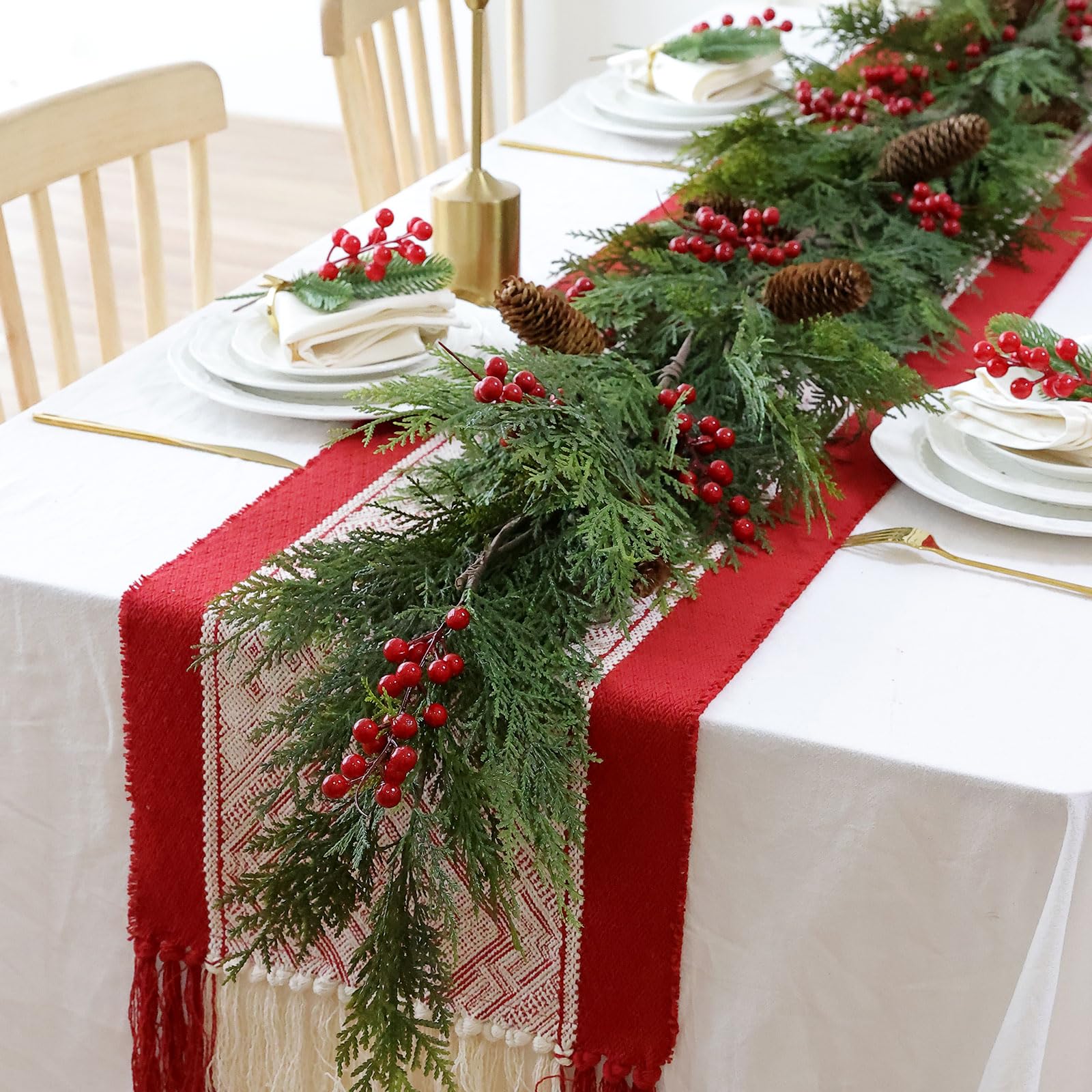 MIZII garland draped on mantel to create instant holiday atmosphere