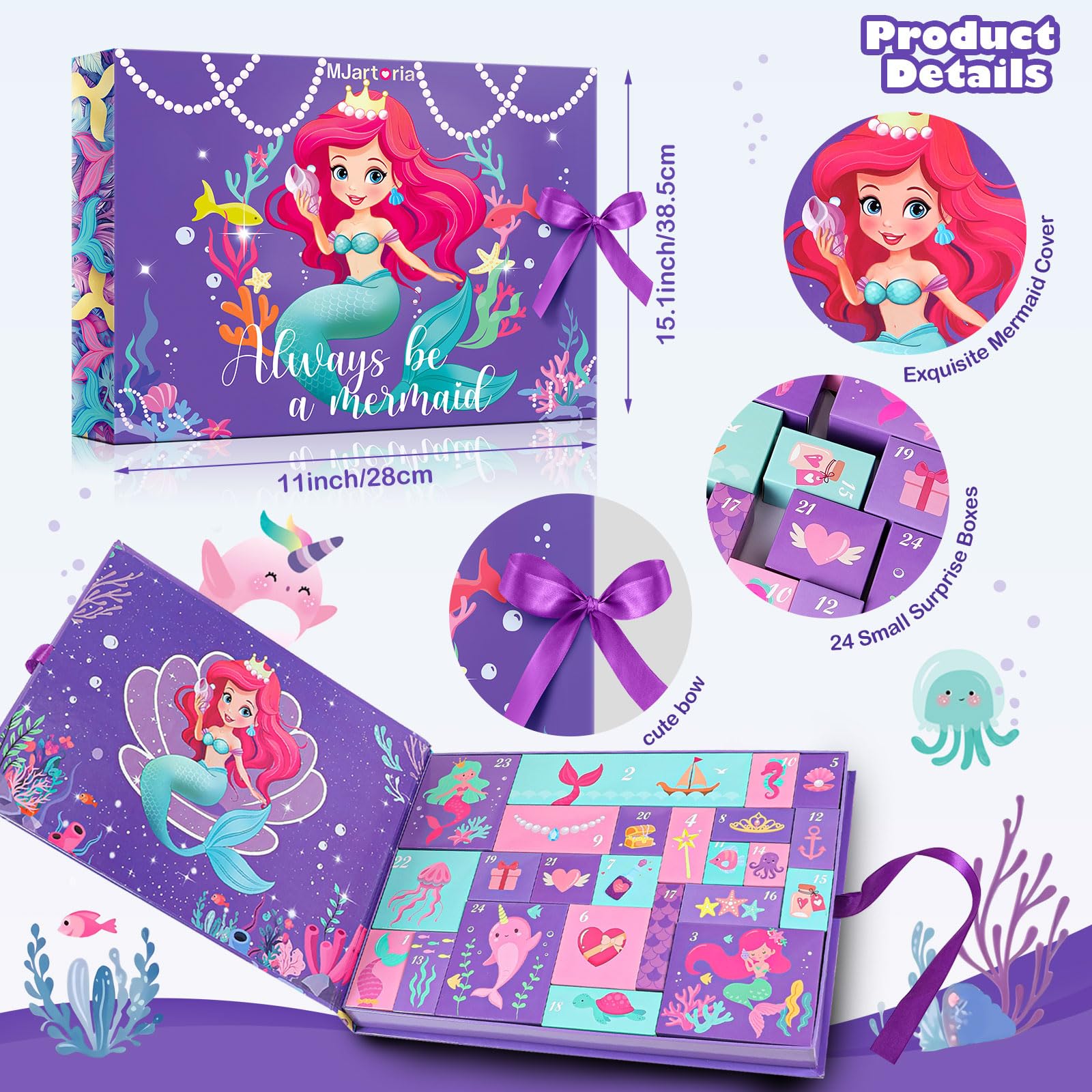MJartoria mermaid stickers sheet detail for personalizing notebooks and crafts
