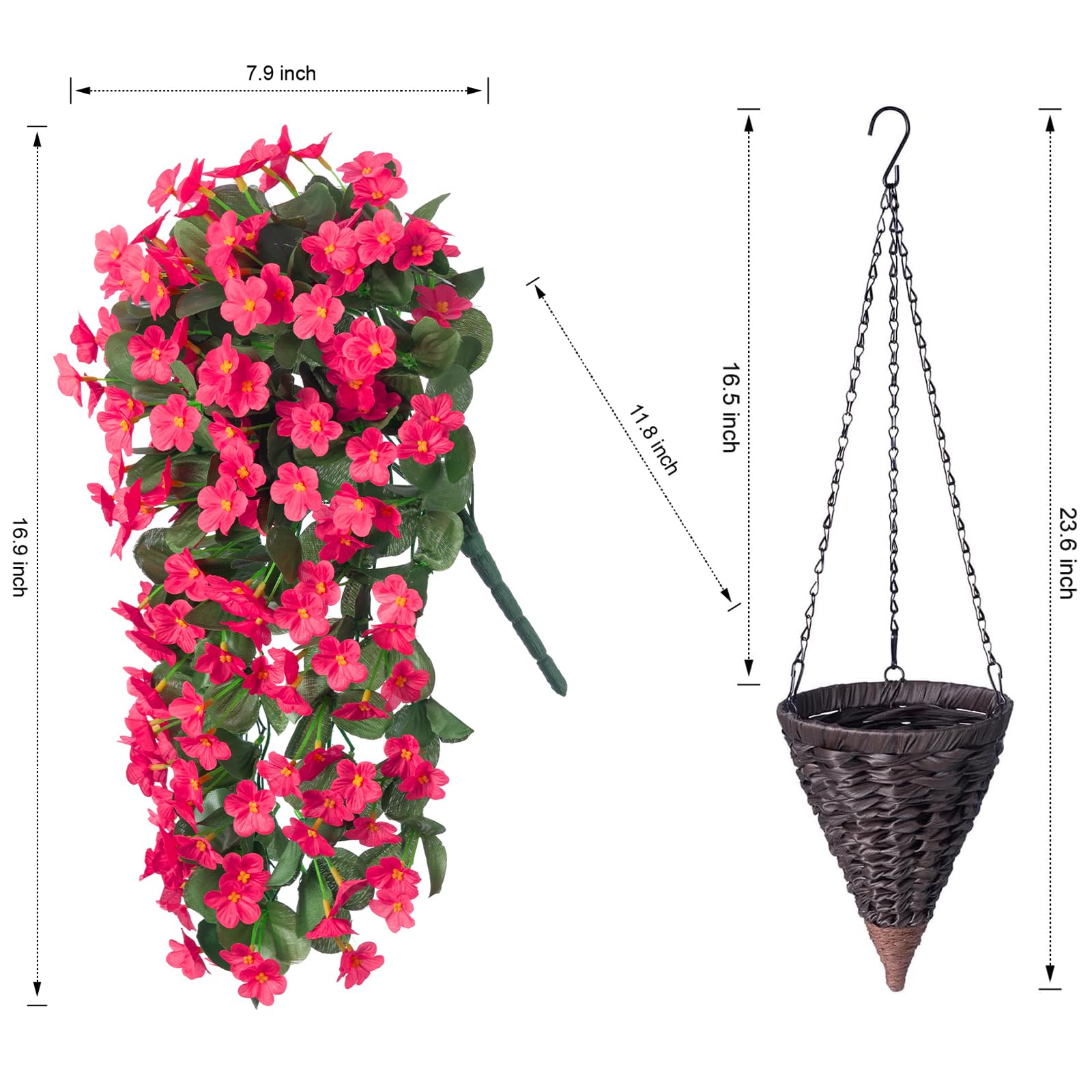 MJFloria metal chain and hook detail showing sturdy hardware and secure hanging benefit