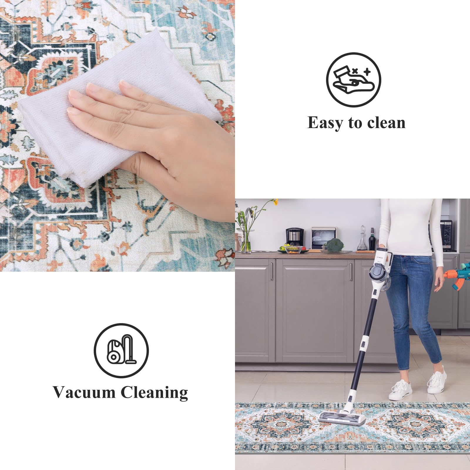 MJIAHOMDEC runner in kitchen setting demonstrating full coverage