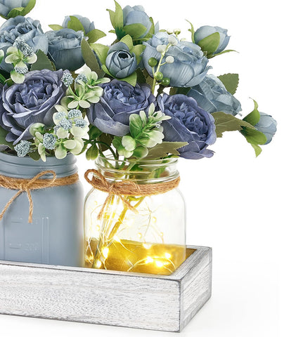 Mkono lifestyle cozy mantel scene suggesting seasonal farmhouse charm