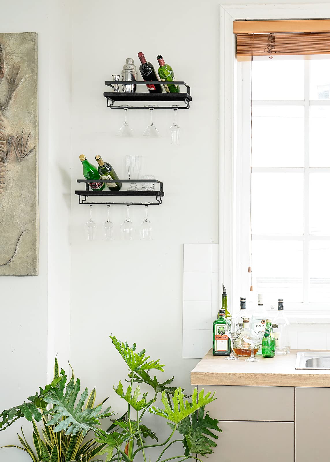 mkono stemware hanger detail showing secure glass storage benefit