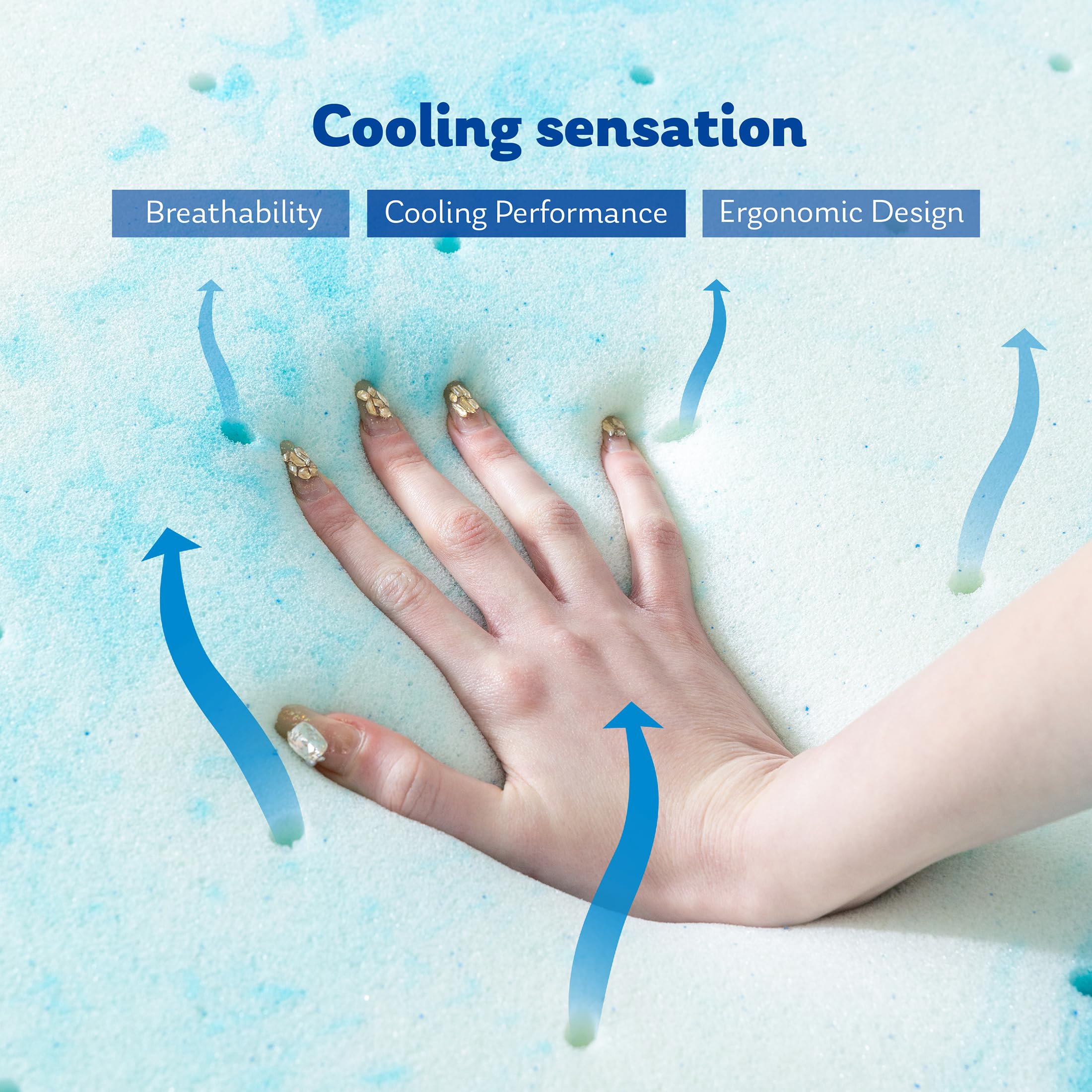 MLILY close-up of ventilated foam texture promoting airflow and cooling