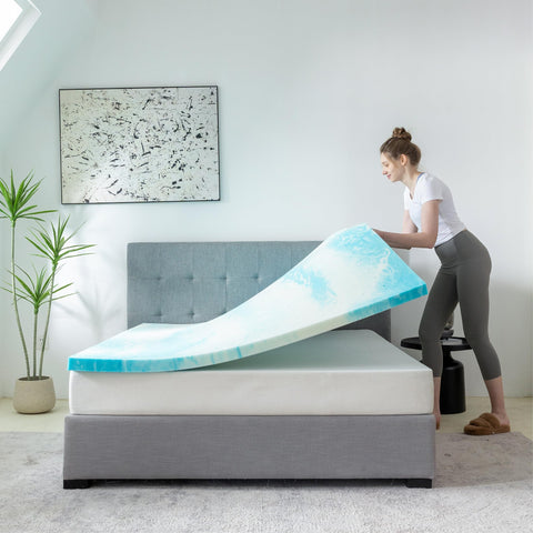MLILY topper under fitted sheet demonstrating neat look and protection