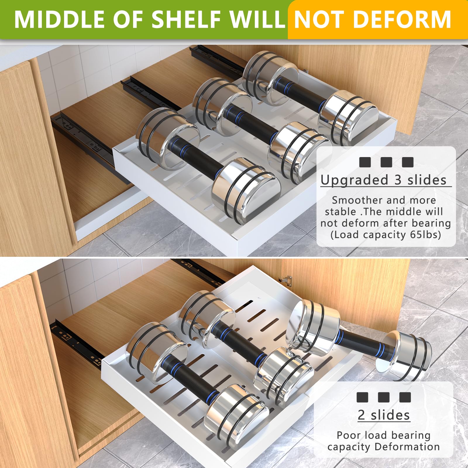 Mlinavn installed inside kitchen cabinet illustrating easier access and organization