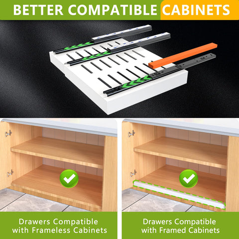 Mlinavn top-down view of drawer pulled out displaying full-depth storage benefit