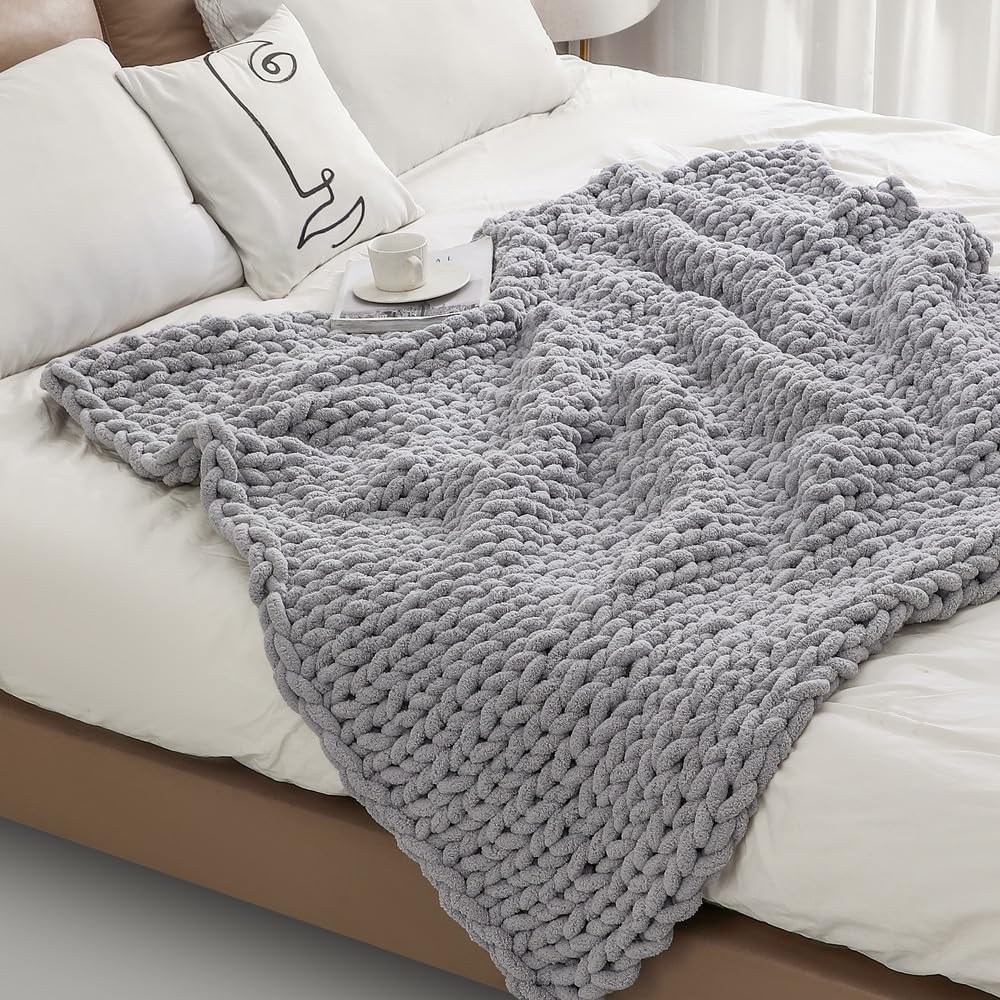 MocaDng close-up of chunky knit texture demonstrating plush comfort