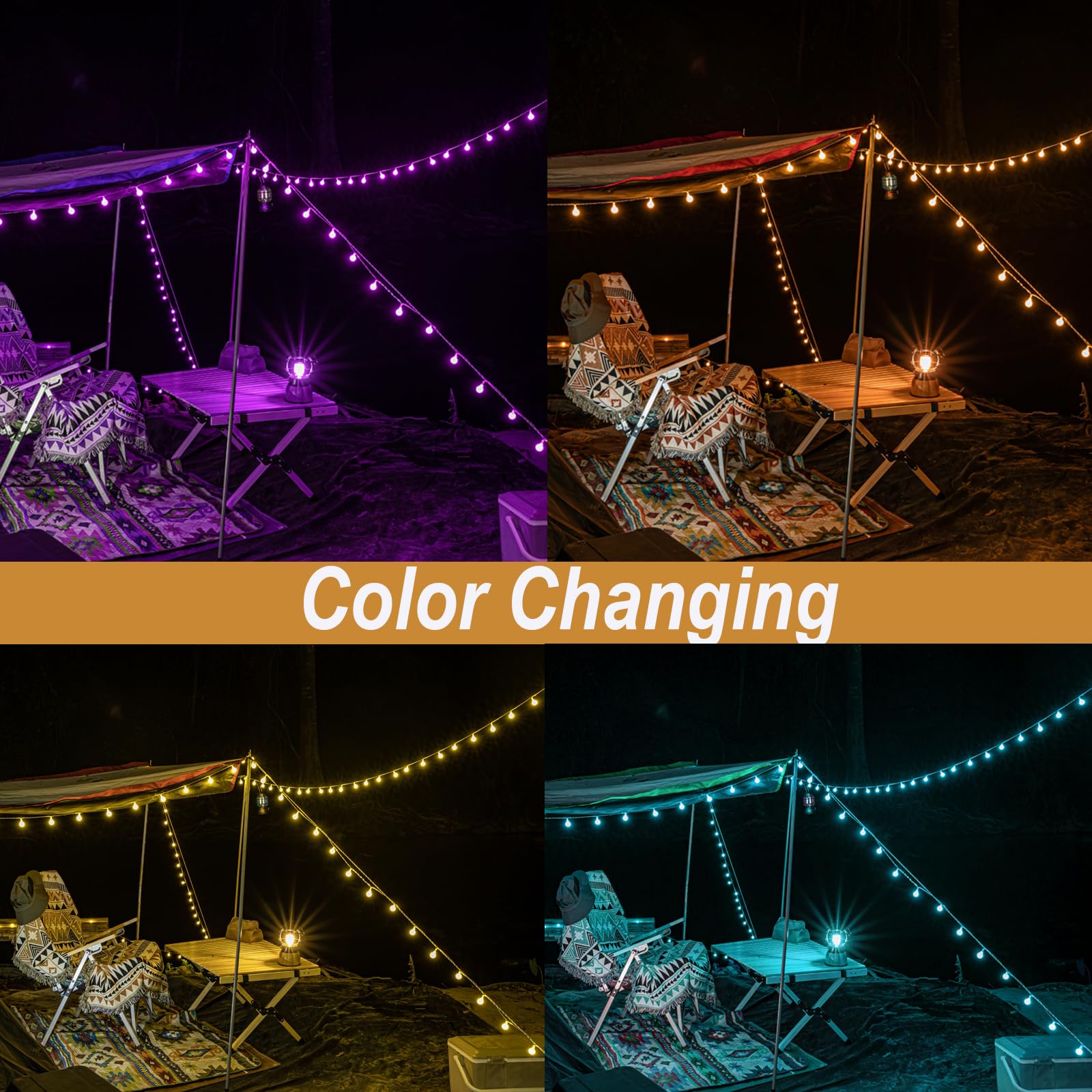 Mocalido globe lights decorating a patio at dusk providing durable outdoor atmosphere