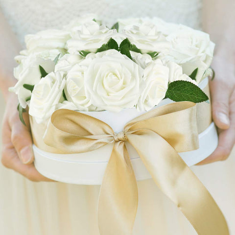 Mocoosy assembled bridal bouquet displaying elegant ivory roses for weddings