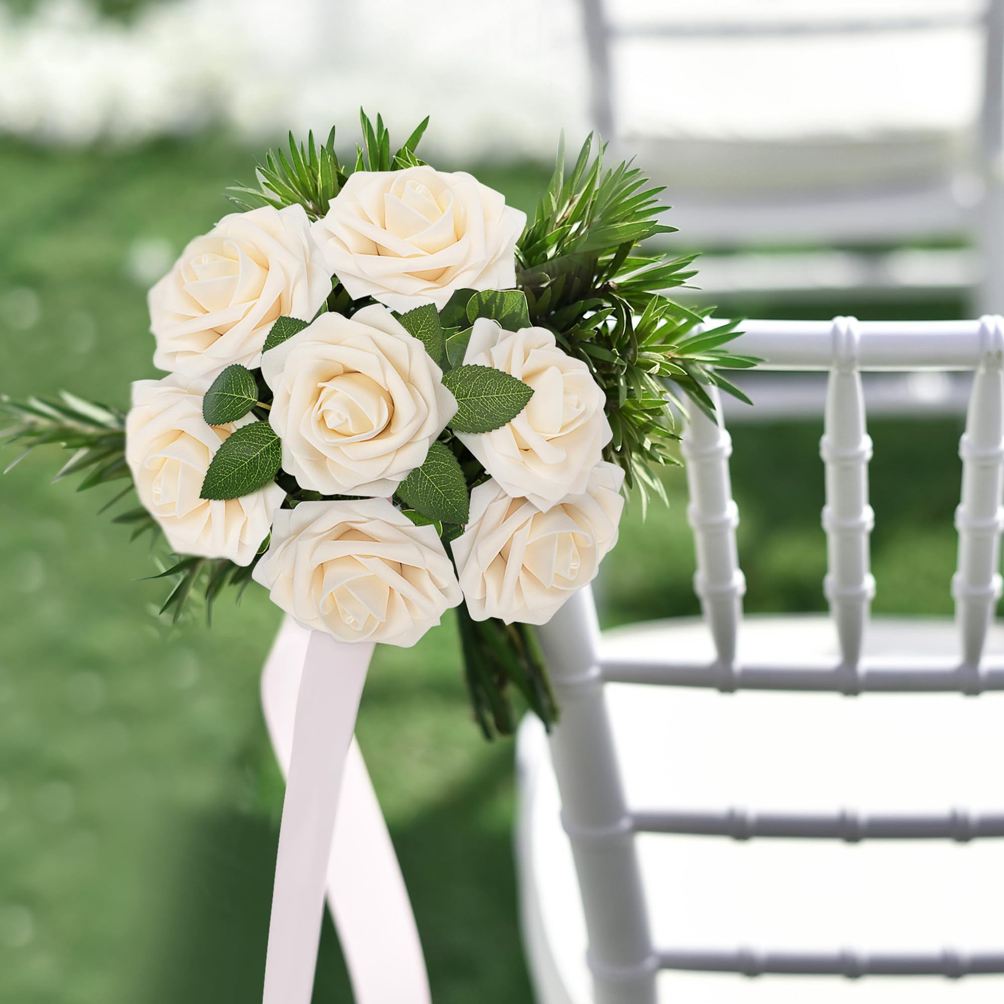 Mocoosy assembled wedding bouquet demonstrating cohesive neutral color palette