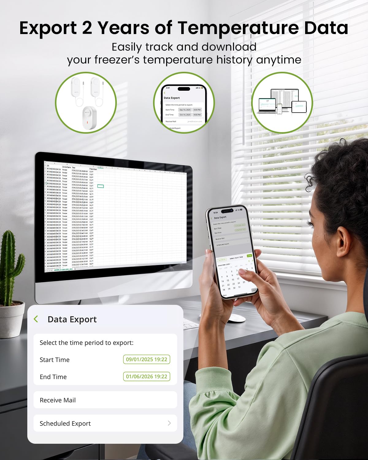 MOCREO exported CSV graph on screen showing clear historical data review