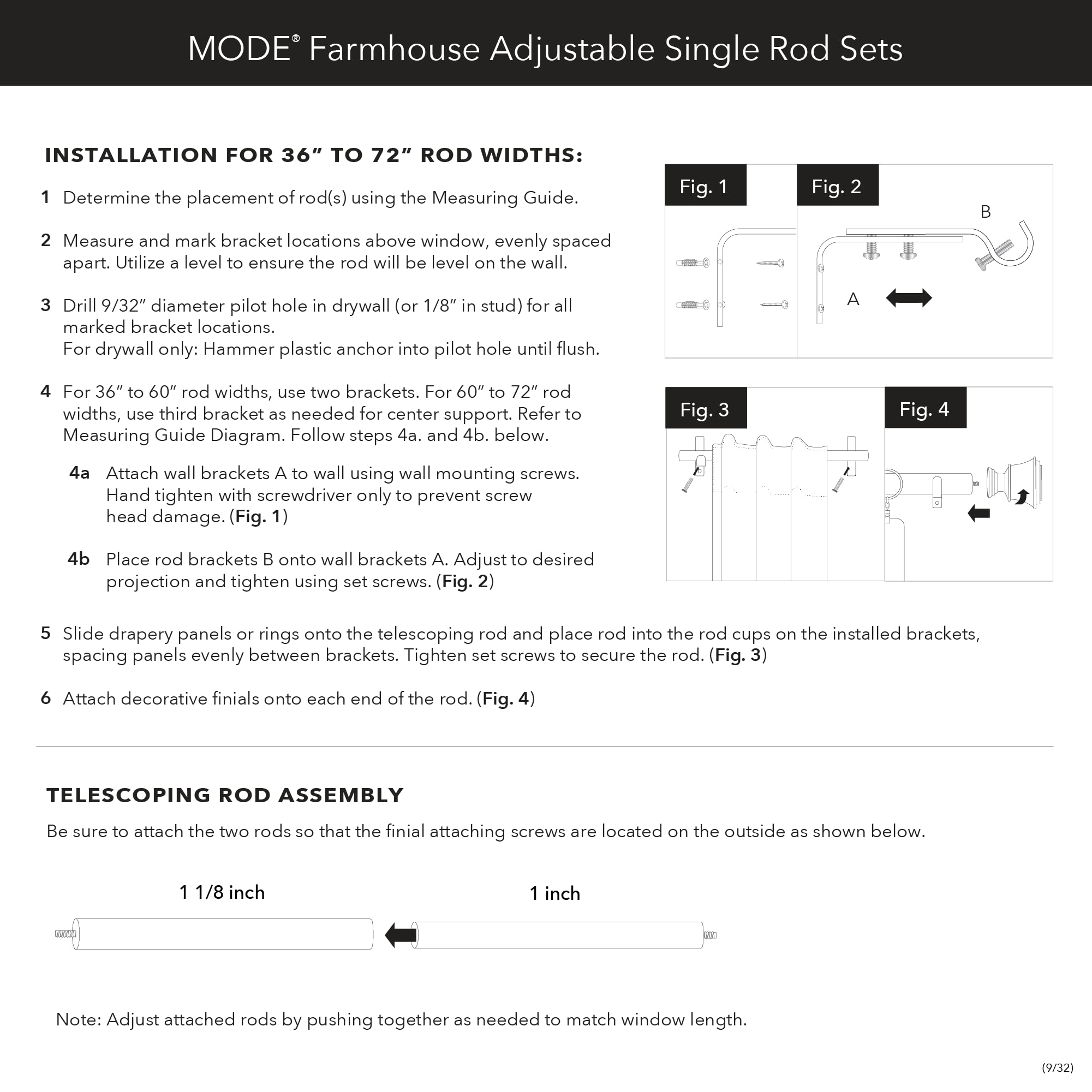 MODE curtain rod with sheer and blackout layers, showing versatile styling options