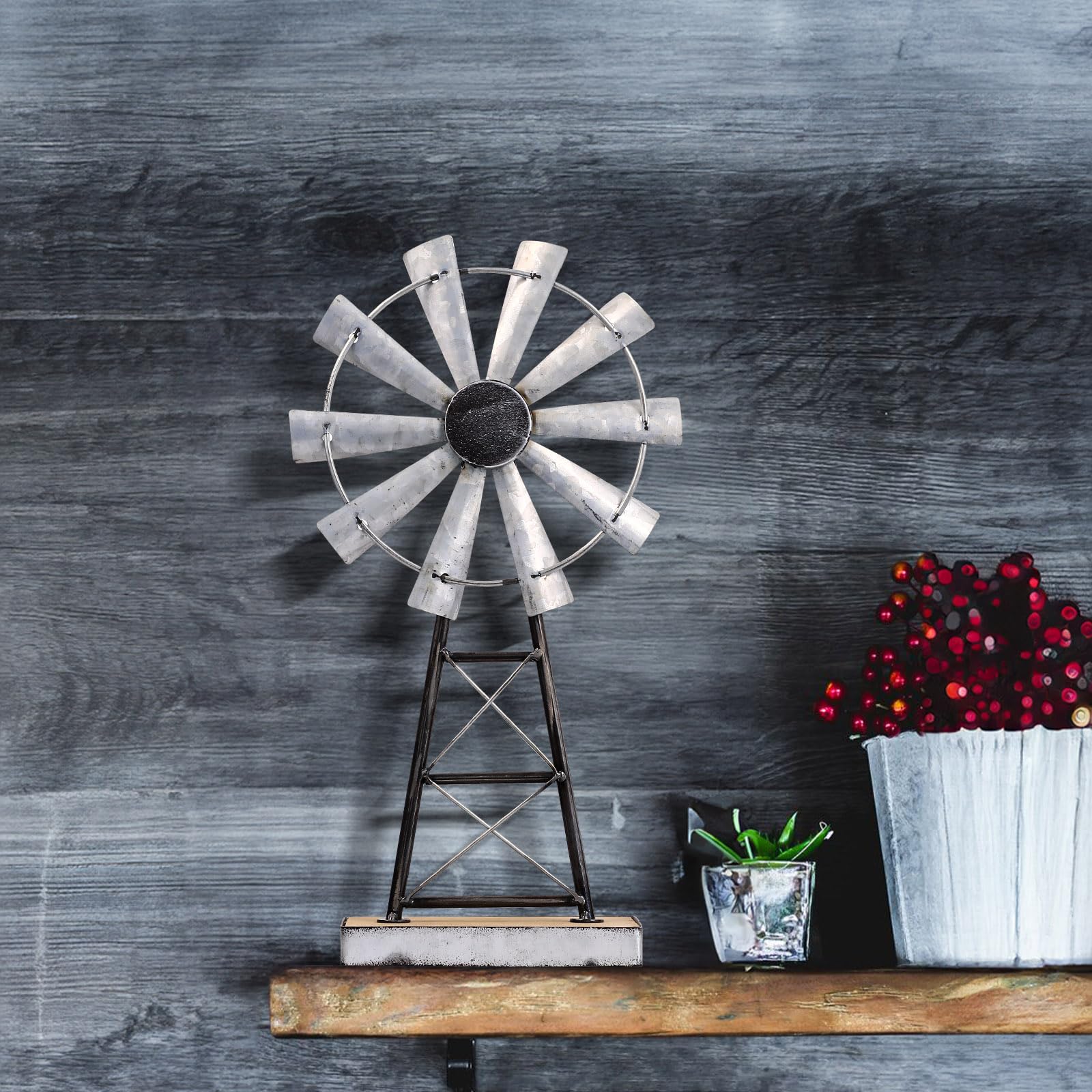 MODE HOME windmill with detachable base and packaging for easy assembly benefit