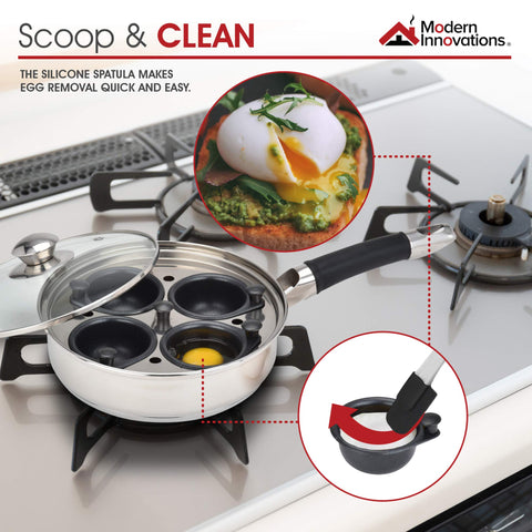 Modern Innovations poacher on table in brunch setting showing consistent servings for guests