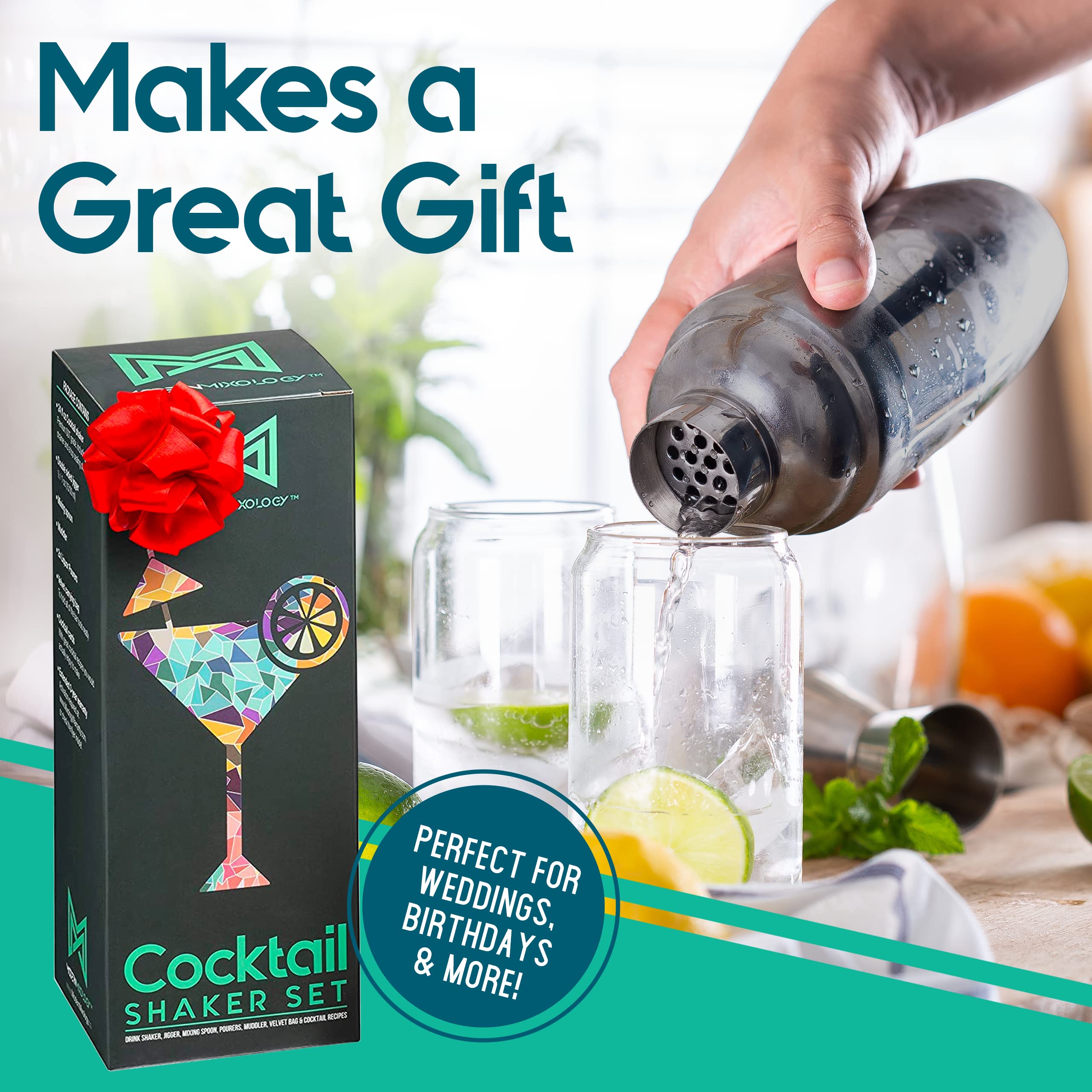 Modern Mixology in-use shot mixing cocktail showing easy preparation benefit