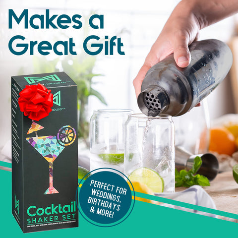 Modern Mixology in-use shot mixing cocktail showing easy preparation benefit