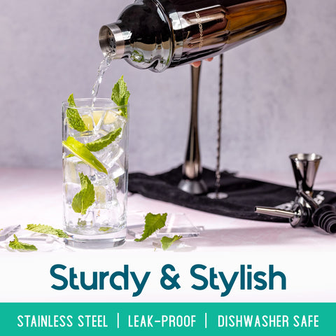 Modern Mixology muddler and long spoon detail showing ergonomic grip benefit