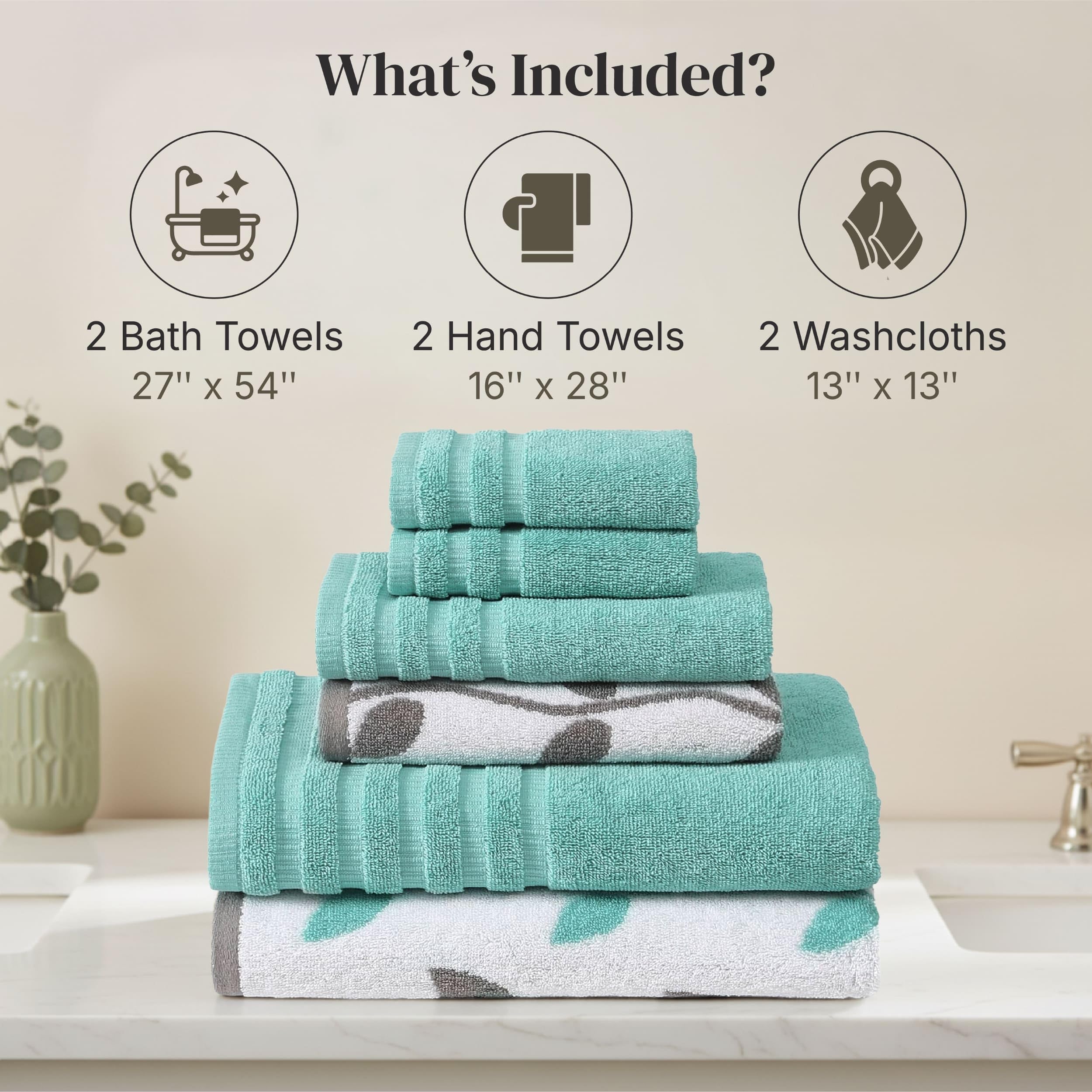 Modern Threads folded bath towels stacked to show plush thickness and neat storage