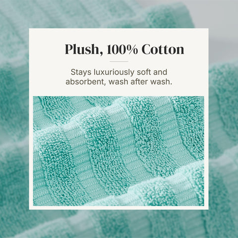 Modern Threads washcloth with water droplets showing quick absorbency and gentle feel