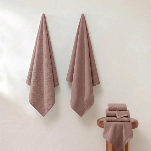 Modern Threads close-up of geometric jacquard weave highlights softness and texture